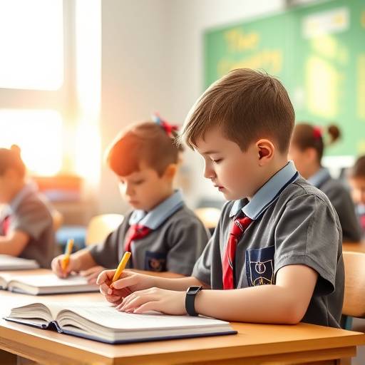 Children in school uniform studying, representing the importance of education savings